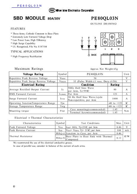 PE80QL03N數(shù)據(jù)手冊(cè)封面