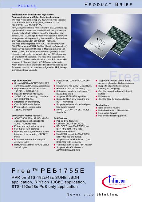 PEB1755數(shù)據(jù)手冊(cè)封面