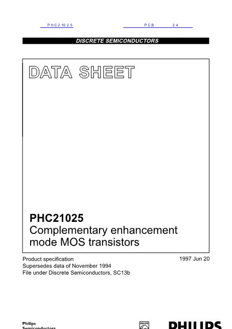 PHC21025数据手册封面