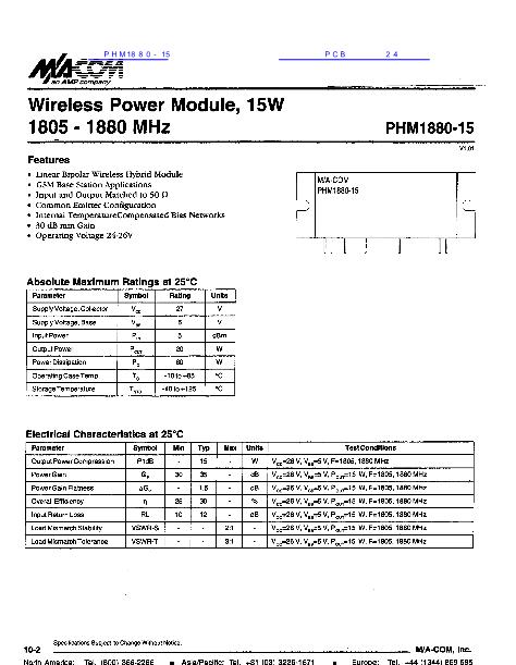PHM1880-15数据手册封面