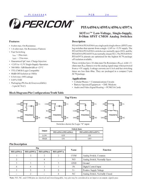 PI5A4594A数据手册封面