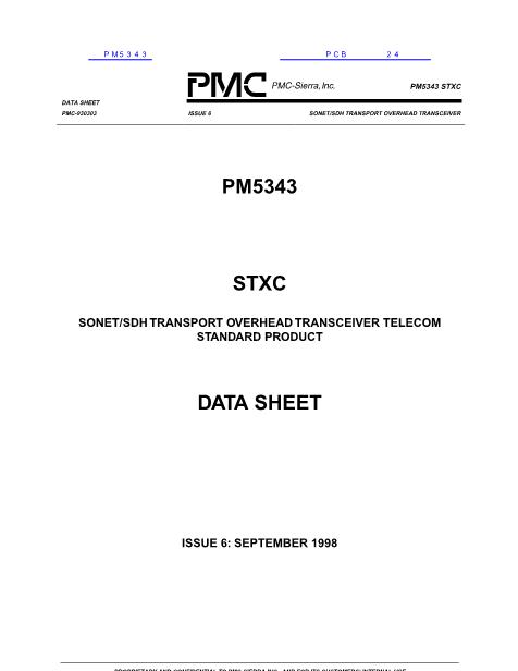 PM5343數(shù)據(jù)手冊封面