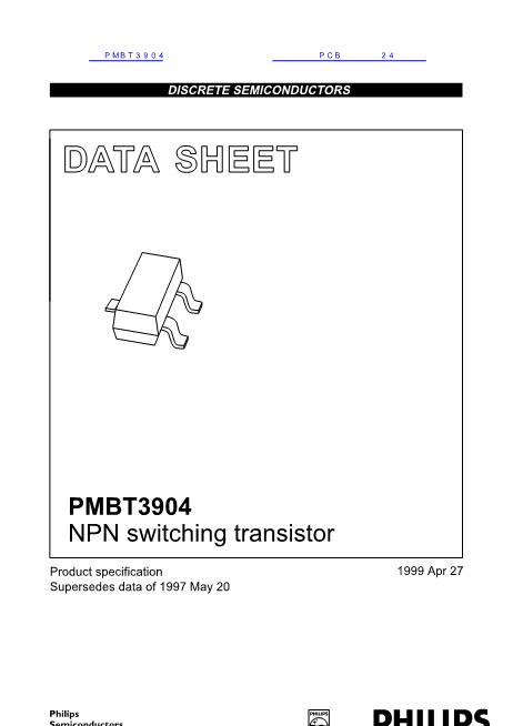 PMBT3904数据手册封面