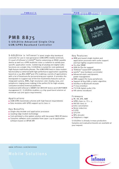 PMB8875数据手册封面