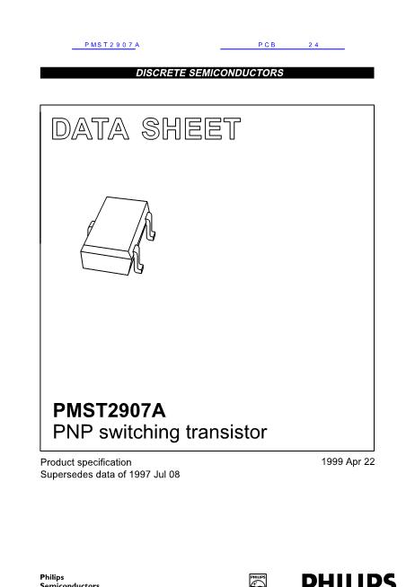PMST2907A数据手册封面