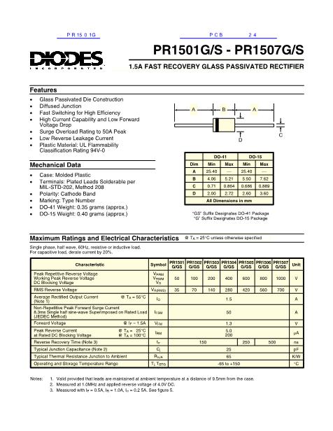 PR1501G數(shù)據(jù)手冊封面