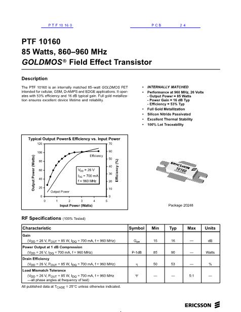 PTF10160数据手册封面