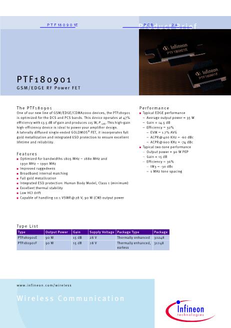 PTF180901E数据手册封面
