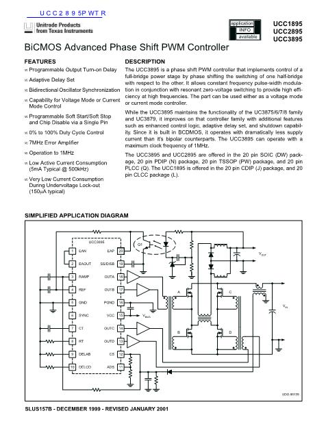 UCC2895PWTR数据手册封面