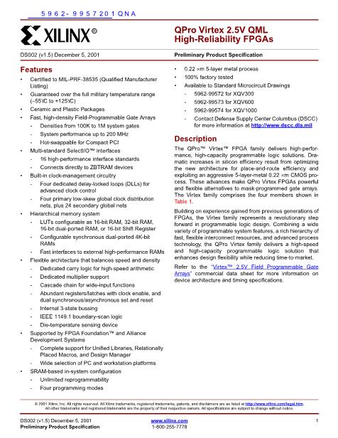 5962-9957201QNA數(shù)據(jù)手冊(cè)封面