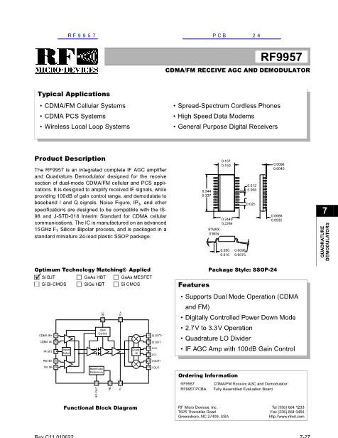 RF9957数据手册封面