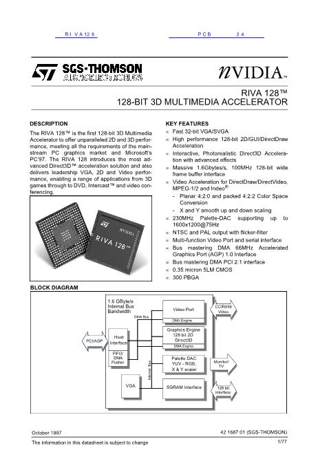RIVA128数据手册封面