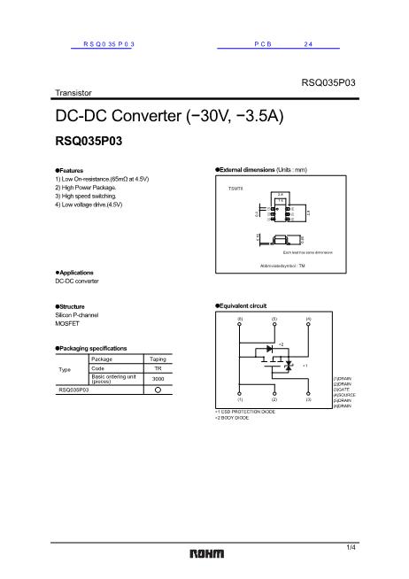 RSQ035P03數(shù)據(jù)手冊封面