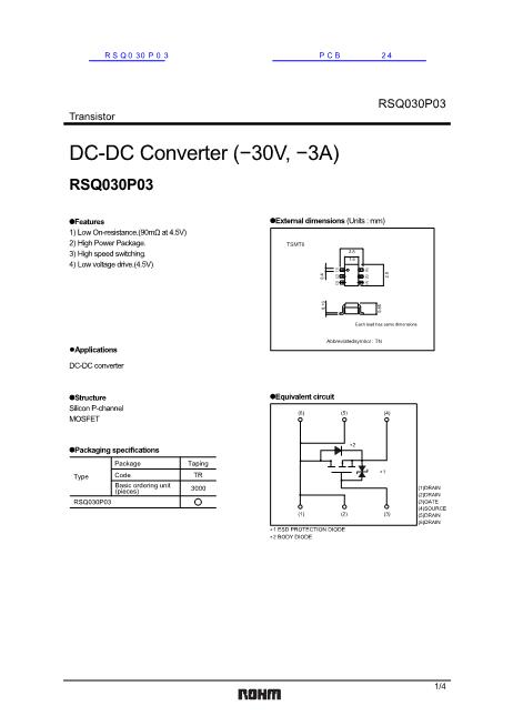 RSQ030P03數(shù)據(jù)手冊(cè)封面