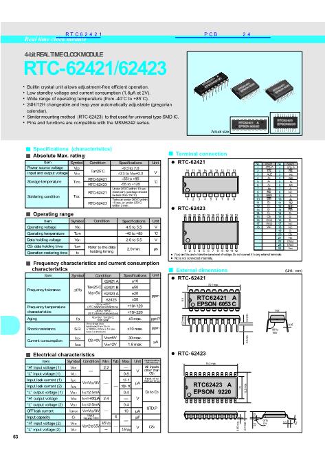 RTC62421数据手册封面