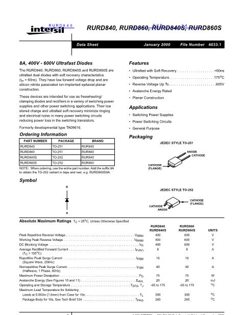 RURD840數(shù)據(jù)手冊封面