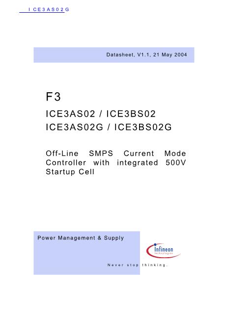 ICE3AS02G数据手册封面