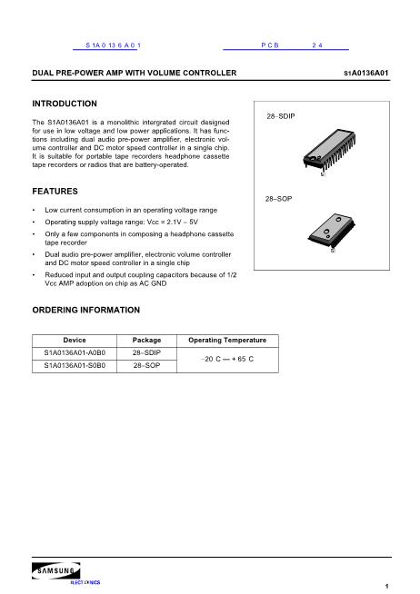 S1A0136A01數(shù)據(jù)手冊封面