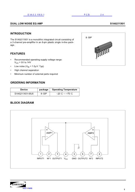 S1A0211X01數(shù)據(jù)手冊封面
