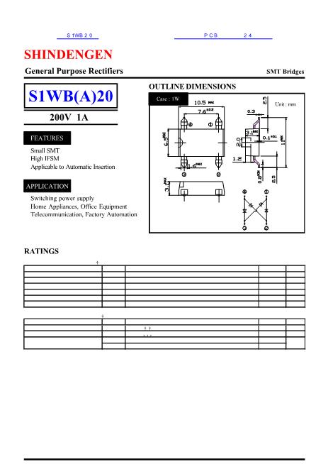S1WB20數(shù)據(jù)手冊封面