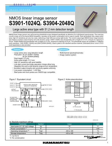 S3901-1024Q數(shù)據(jù)手冊(cè)封面