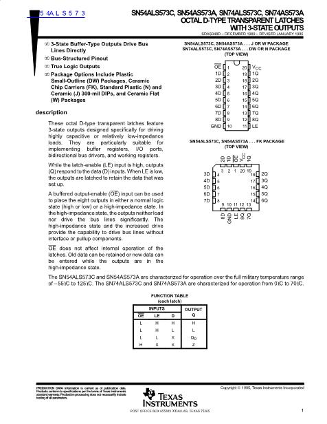 54ALS573數(shù)據(jù)手冊封面