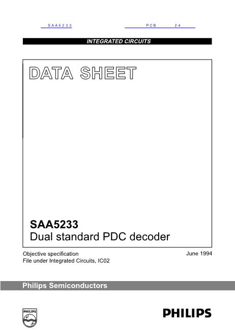 SAA5233数据手册封面