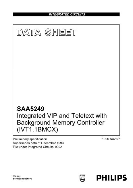 SAA5249数据手册封面