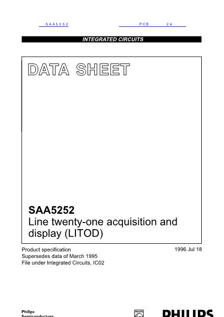 SAA5252数据手册封面