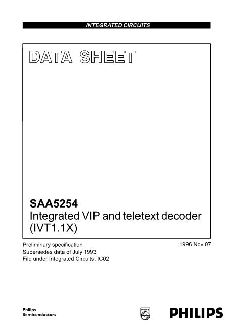 SAA5254数据手册封面