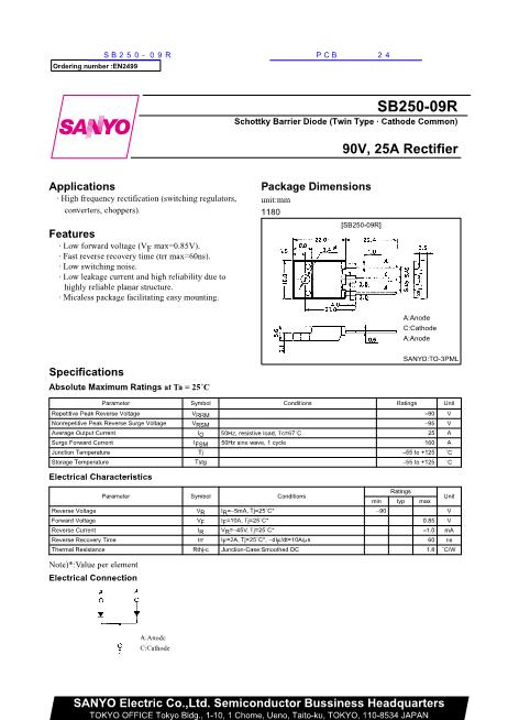 SB250-09R數(shù)據(jù)手冊(cè)封面