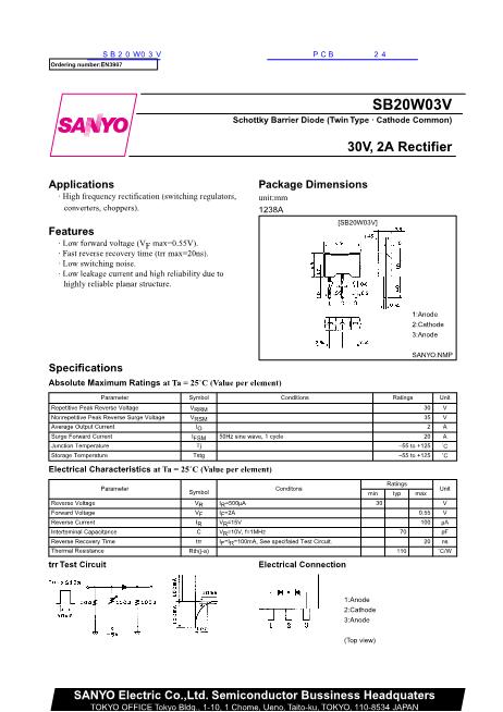 SB20W03V數(shù)據(jù)手冊封面