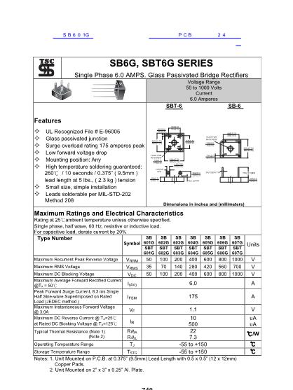 SB601G數(shù)據(jù)手冊封面