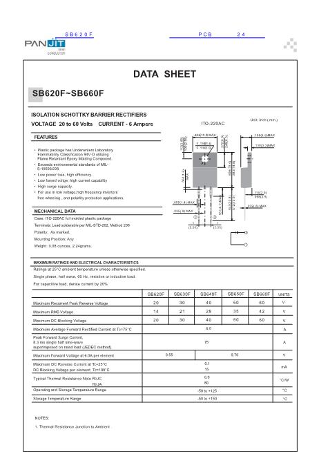 SB620F數(shù)據(jù)手冊封面