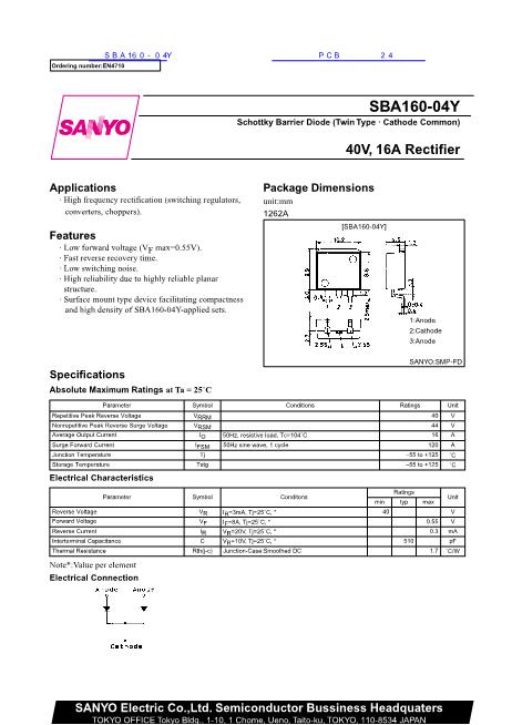 SBA160-04Y數(shù)據(jù)手冊封面