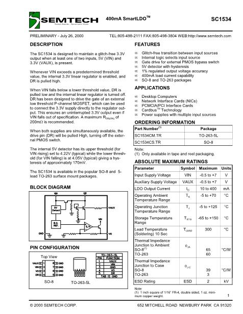 SC1534數(shù)據(jù)手冊(cè)封面