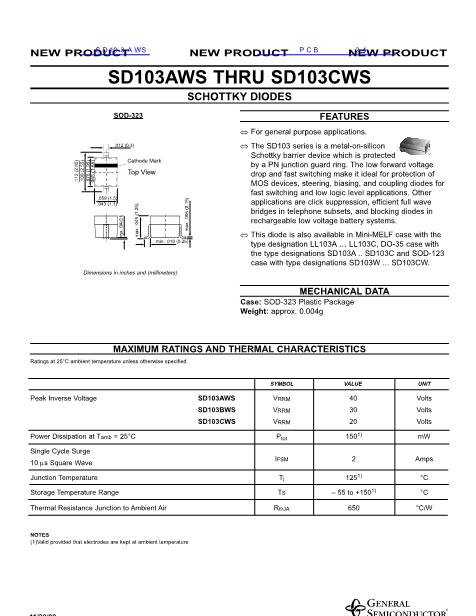 SD103AWS数据手册封面