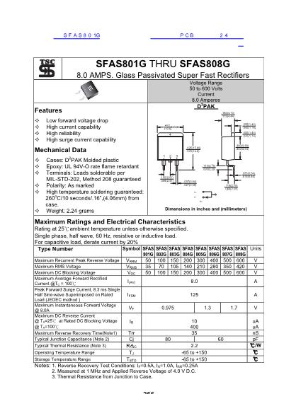 SFAS801G數(shù)據(jù)手冊封面