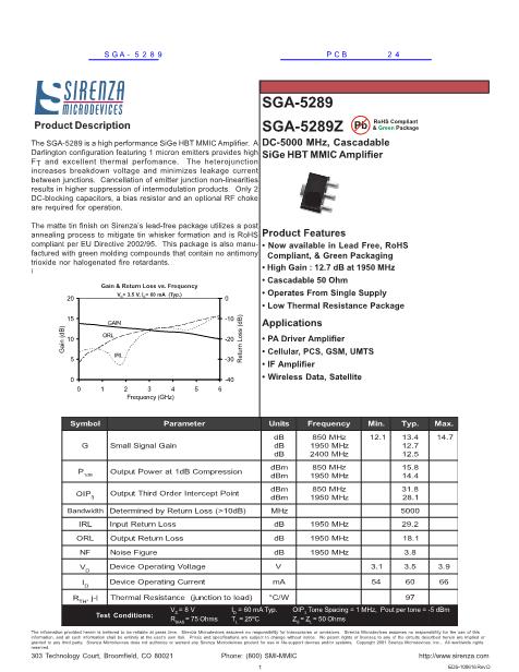 SGA-5289数据手册封面