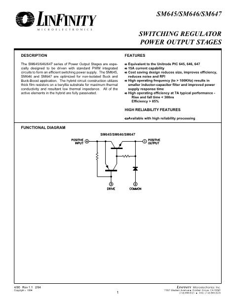 SM645數(shù)據(jù)手冊封面
