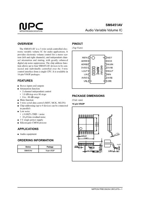 SM6451AV數(shù)據(jù)手冊封面