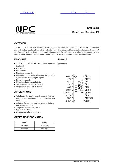 SM8224數(shù)據(jù)手冊封面