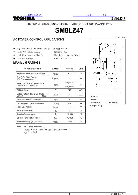 SM8LZ47数据手册封面
