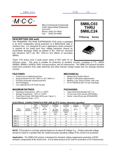 SM8LC03数据手册封面