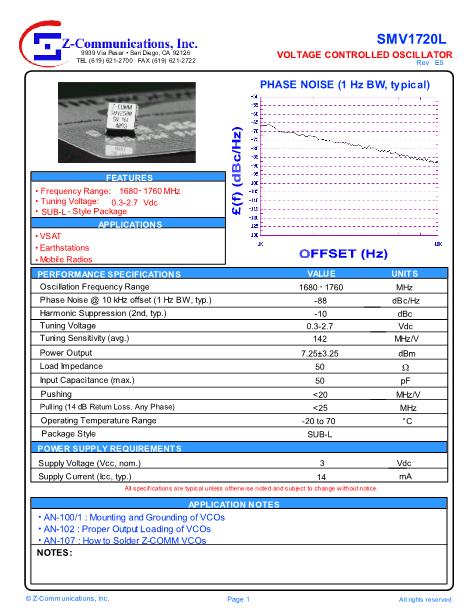 SMV1720L數(shù)據(jù)手冊封面