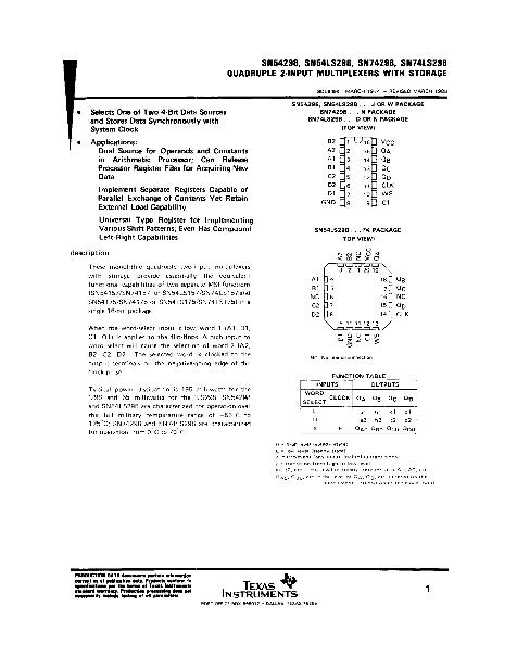 SN54298數(shù)據(jù)手冊封面