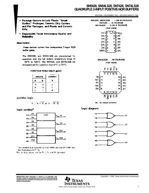 SN5428數(shù)據(jù)手冊封面