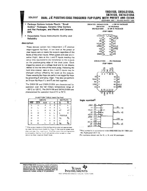 SN54109數(shù)據(jù)手冊封面