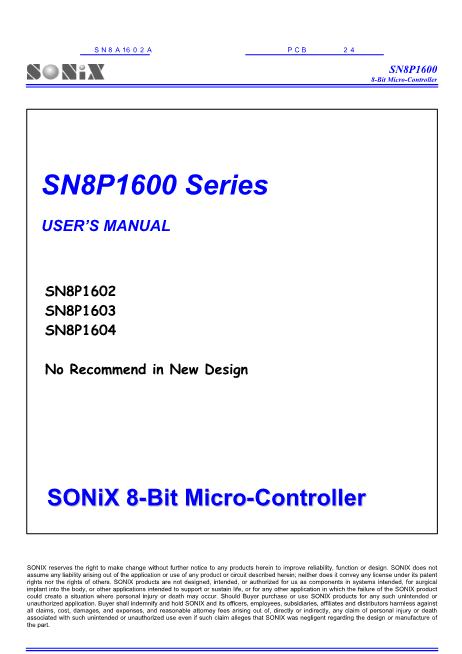 SN8A1602A數(shù)據(jù)手冊封面