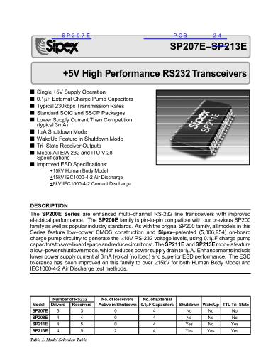 SP207E数据手册封面